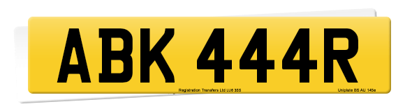 Registration number ABK 444R